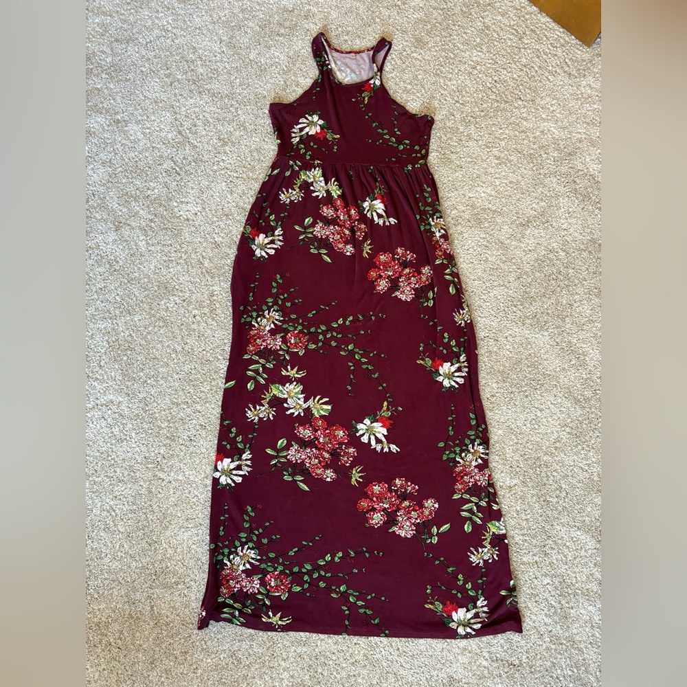 Amazon maroon floral maxi dress
